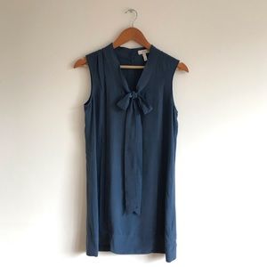 Silk neck tie sleeveless dress